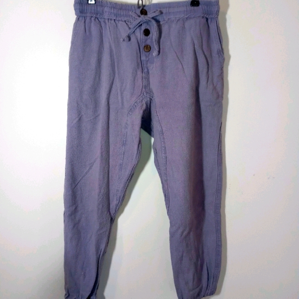 Purple linen trousers